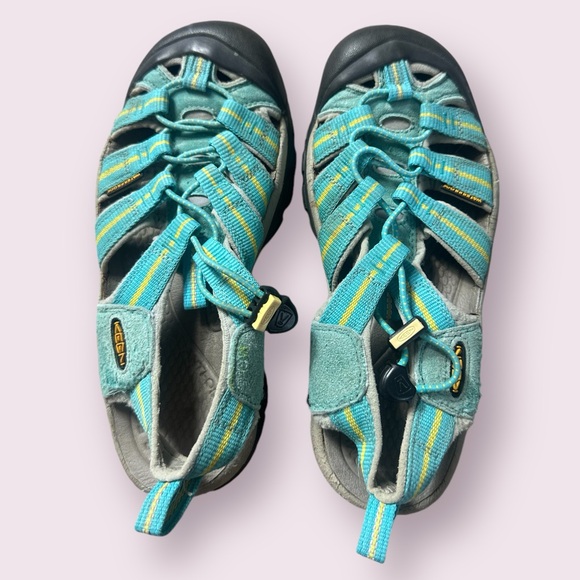 Women’s Keen Waterproof Hiking Sandals Turquoise And Yellow Size 6.5 - Picture 8 of 11